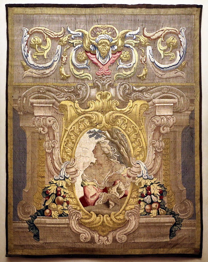 Arazzeria medicea, su dis. di Alessandro Rosi, sovrapporta con Venere